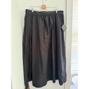 Ava & Viv Women's Black Cotton Midi Dress | Size 1X